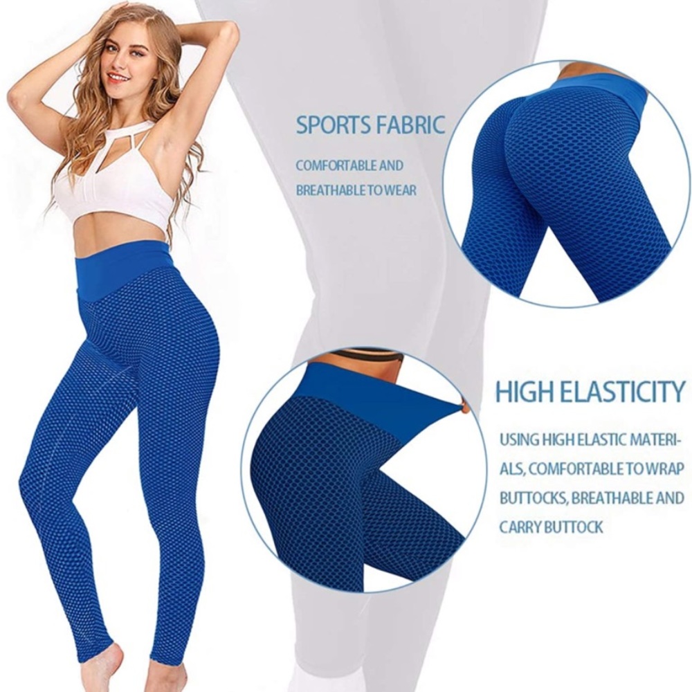 Blue Butt Lifting Yoga Pants Leggings